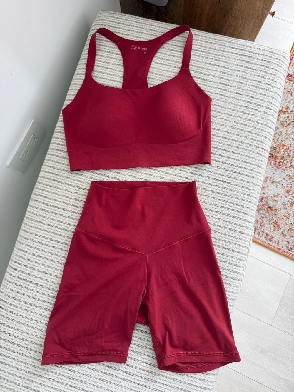 OFFLINE by Aerie Cherry Red High-Waist Bike Shorts